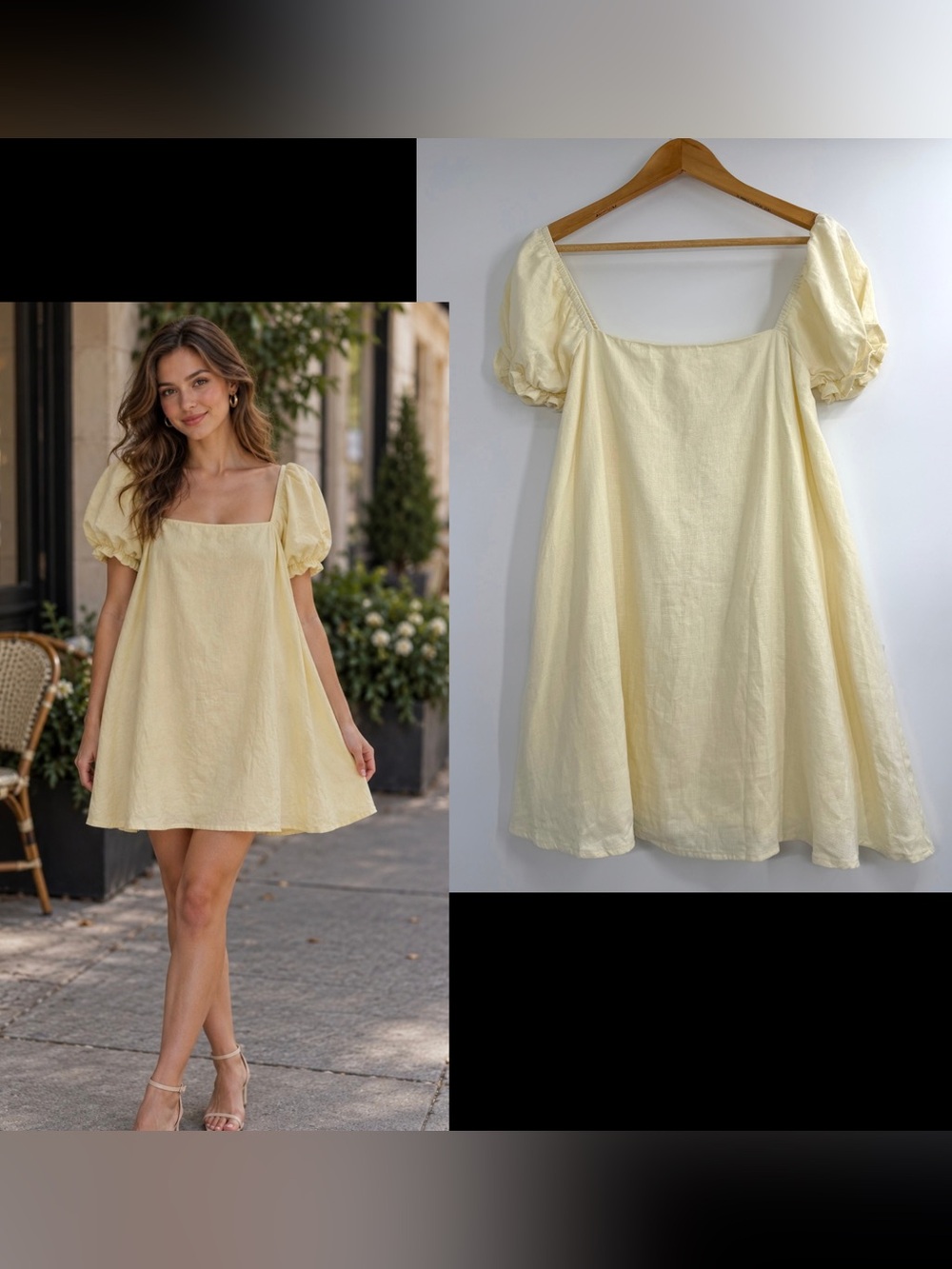 Princess Polly Babydoll Puff Sleeve Milkmaid Butter Yellow Dress